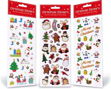 Kerst Stickers Vellen Voor Kaarten 3 Stickervellen Cadeautjes