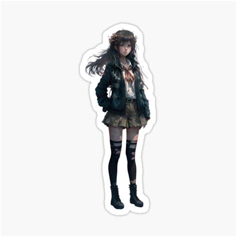 Cute Brunette Anime Girl Sticker For Sale By Juliascutecornr Redbubble