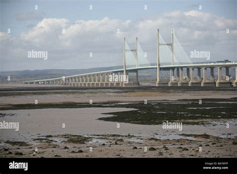 View Looking West Towards Wales Of The M Motorway Second Severn Bridge