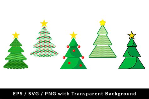 Set of Christmas Tree Clip Art SVG EPS Graphic by martcorreo · Creative ...