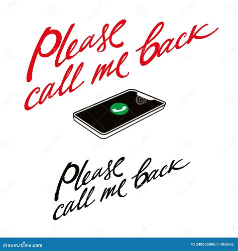 Please Call Me Back Image For Greeting Card Reminder And Request Banner Design Element