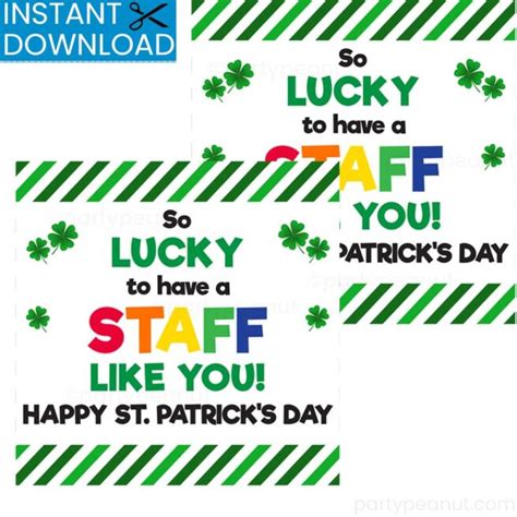 Lucky To Have Staff Like You St Patricks Day Tags Party Peanut