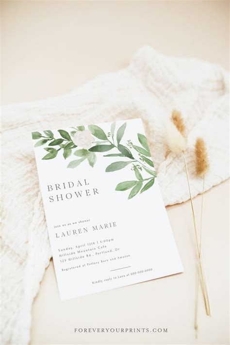 Eucalyptus Greenery Bridal Shower Invite Greenery Bridal Shower Invitation Bohemian Bridal