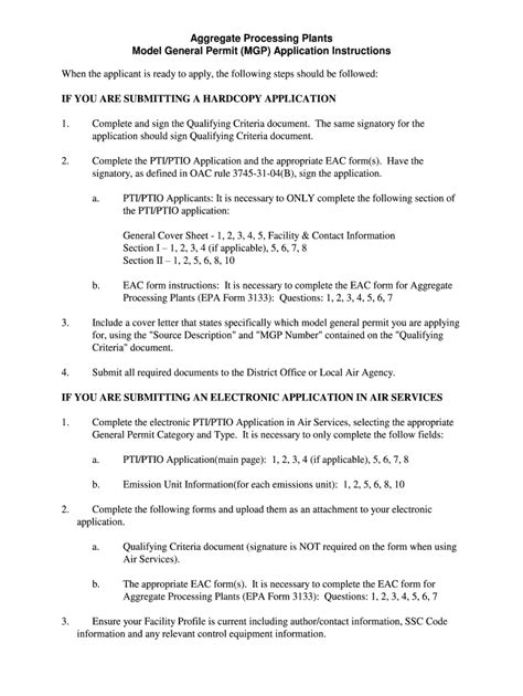 Fillable Online Epa Ohio Application Instructions When The Applicant Is