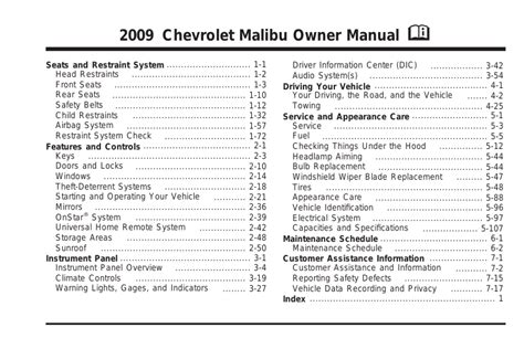 Chevrolet Malibu Owner S Manual Pdf Pages