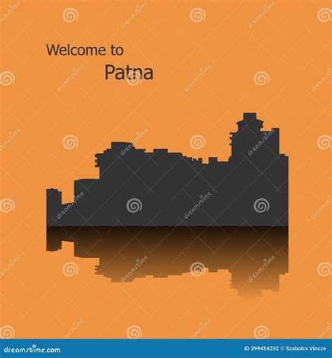 Patna India City Skyline Silhouette With Black Buildings And Ref Vector