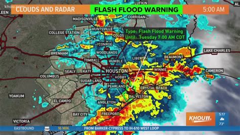 Houston Forecast Flash Flood Warning For Harris Galveston Counties