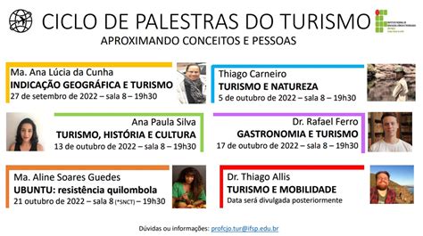 Vem aí o Ciclo de Palestras do Turismo aproximando conceitos e pessoas