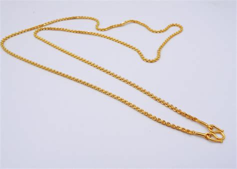 2 Mm Chain Necklace Link 22K 23K 24K THAI BAHT YELLOW GOLD GP 24 Mm