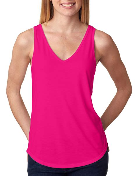 Bella Canvas Womens Sleeveless Curved Hem Casual V Neck S 2xl Tank