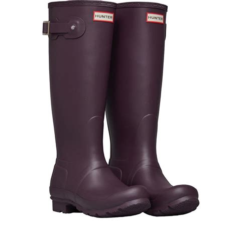 Buy Hunter Womens Original Classic Tall Matt Wellington Boots Black Grape