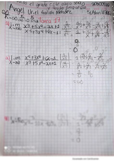 Solution Calculo De Limites Al Infinito Calculo Diferencial Tarea