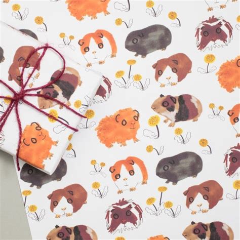 2 Sheets Guinea Pig Wrapping Paper Etsy