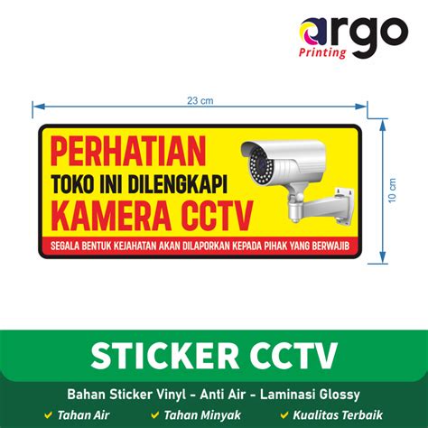 Jual STIKER CCTV TOKO LAMINASI GLOSSY DOFF Shopee Indonesia