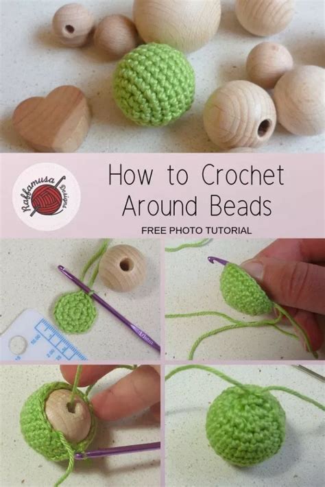 How To Crochet Around Beads Free Tutorial By RaffamusaDesigns Learn