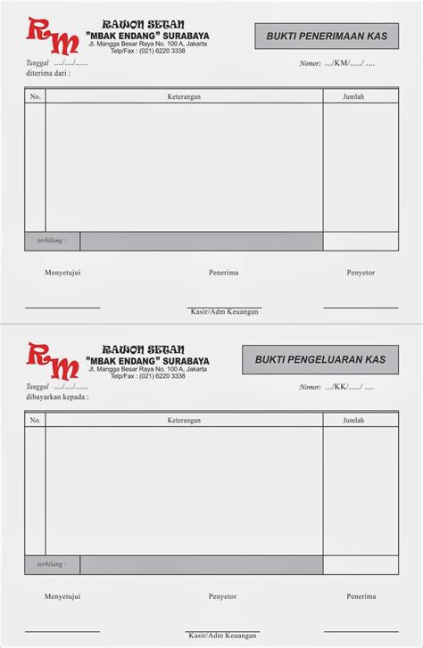 Format Bukti Kas Keluar Excel Ruang Ilmu