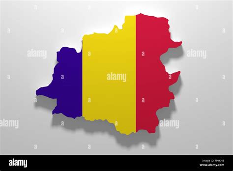 3d Rendering Of Andorra Map And Flag On White Background Stock Photo