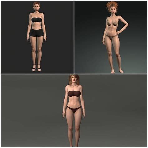 D Model Bikini Girls Pack VR AR Low Poly CGTrader