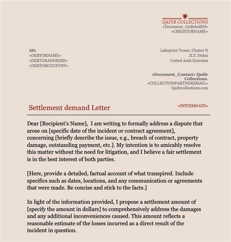 Settlement Demand Letter Template Comprehensive Guide Free Template