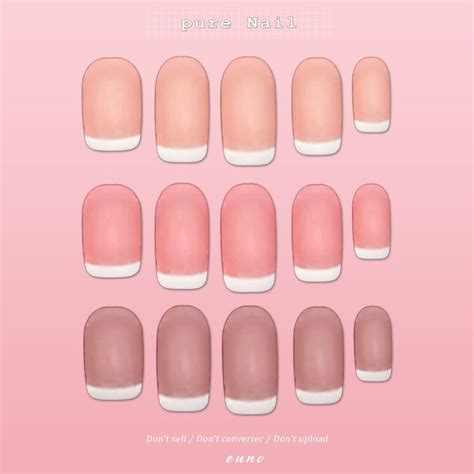 Parts Nail Set Pure Nail Euno Sims Sims 4 Nails Cc Nails Sims 4