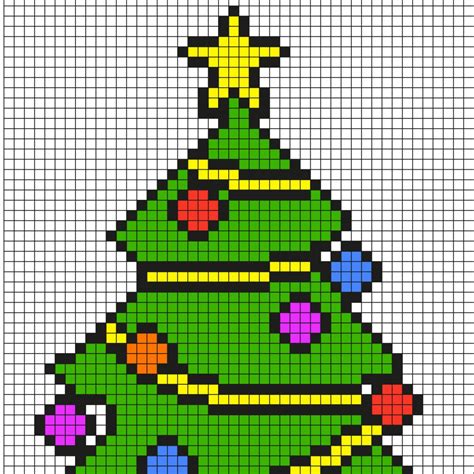 Pixel Art sapin de Noël par Tête à modeler