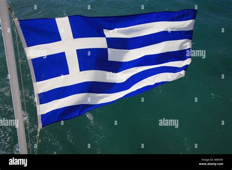 Kefalonia Greece Kephalonia Greek flag Stock Photo - Alamy