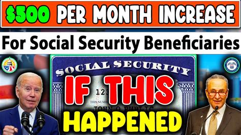 GREAT NEWS 500 Per Month INCREASE For Social Security Beneficiaries