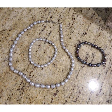 Honora Cultured Pearl Gray Necklace 2 Stretch Depop