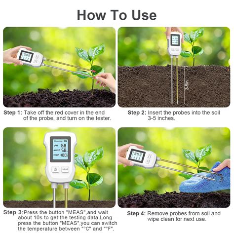 3 In 1 Soil PH Value Ambient Temperature And Humidity Test Meter