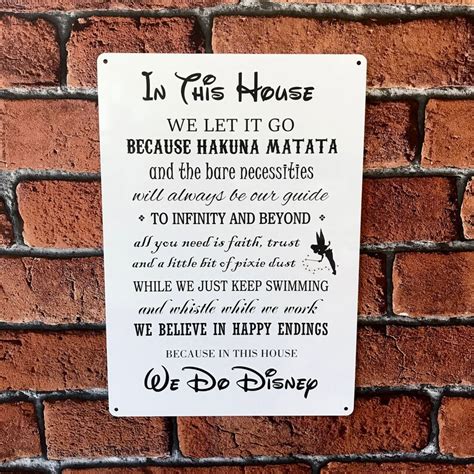 Disney Sign Disney Quotes in This House We Do Disney Shabby - Etsy