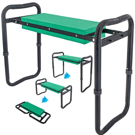 Adjustable Garden Kneeler And Seat W Handles Outdoor Foldable Portable