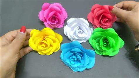 How To Make Paper Rose Easy Beautiful Paper Rose Flower Making Idea