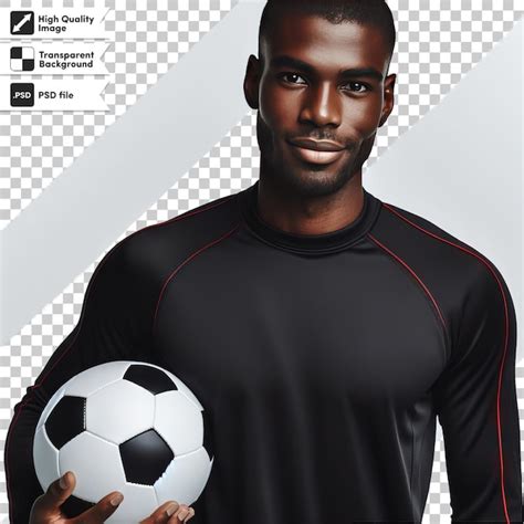 Premium PSD A Man Holding A Soccer Ball In His Hand