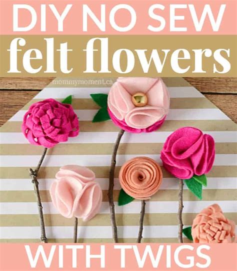 Diy No Sew Felt Flowers With Twigs Mommy Moment