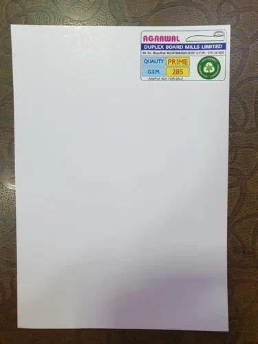 285 GSM Agarwal Grey Back Coated Duplex Board At Rs 43 Kg Coated