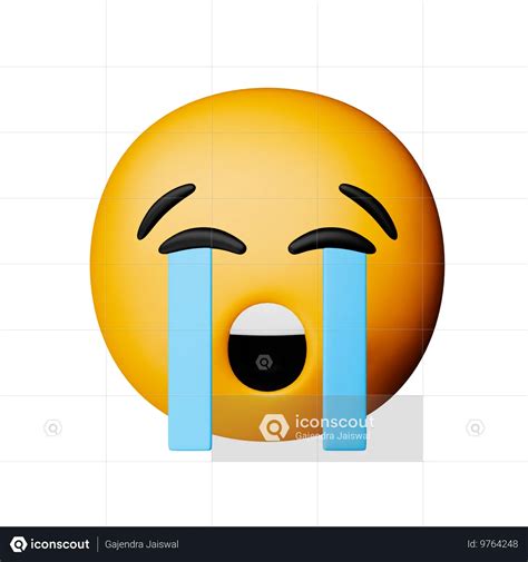 Loudly Crying Face Emoji 3d Icon Free Download Sign And Symbols 3d Icons Iconscout