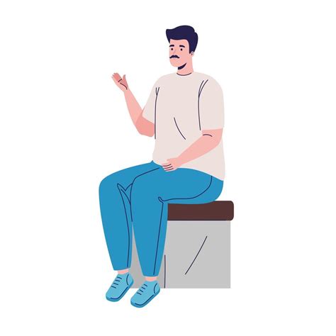 Man Seated Character 2694846 Vector Art At Vecteezy