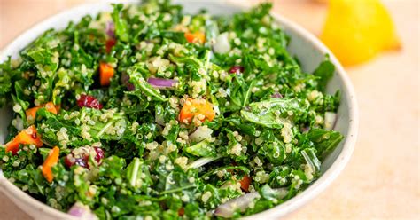 Vegan Kale Quinoa Salad With Lemon Dressing Karinokada