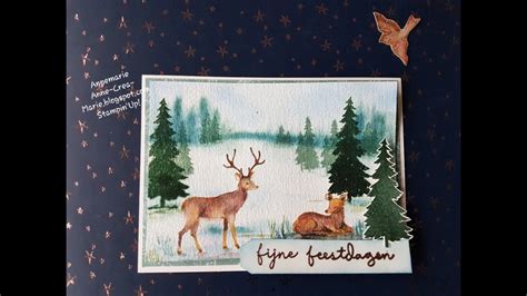 Aquarel Kerstkaart Peaceful Deer Youtube