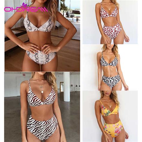 Ohdream Sexy Snake Print Bikini Traje De Ba O Femenino Juego De