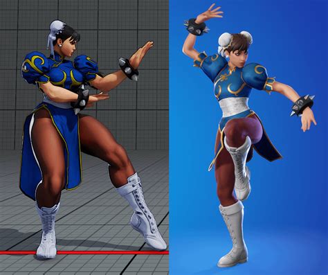 Fortnite Street Fighter Skins Versions Vs Street Fighter 5 Version Part 1 Chun Li And Cammy