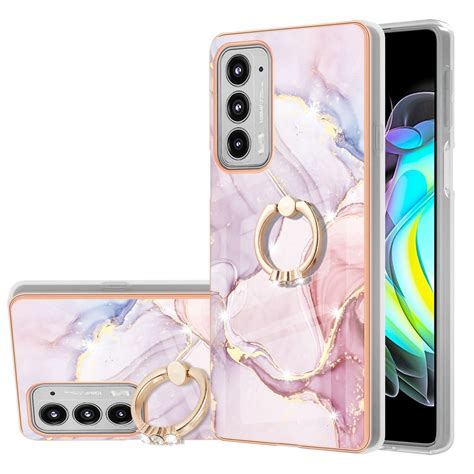 For Motorola Moto Edge Electroplating Marble Pattern Imd Tpu