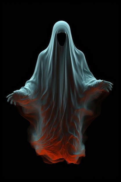 Premium Photo Night Ghost Fear Neon Horror White Spooky Cute Costume Death Dark Halloween