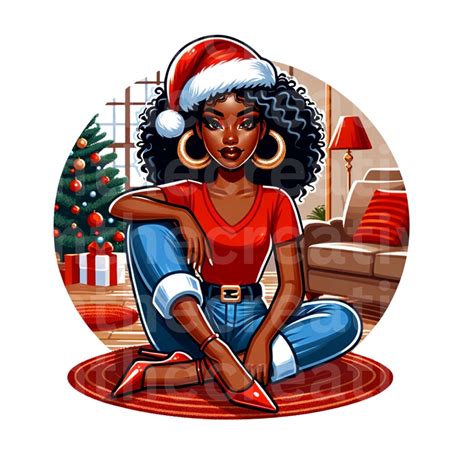 Black Christmas Woman Png Christmas Png Black Woman Png African