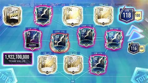 1 9 BILLION TEAM UPGRADE 116 TO 118 OVR 3 NEW PRIME ICONS TOTS