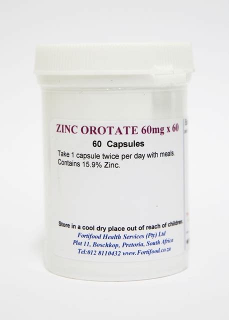 Zinc Orotate 60mg X 60 Health Shop Gesondheidswinkel Health