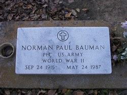 Norman Paul Bauman 1915 1987 Memorial Find A Grave