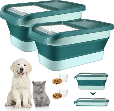 Pet Supplies Irenare Set Of 2 Pet Food Storage Container With