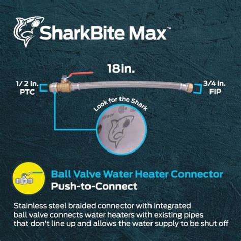 3 4 Push To Connect X 3 4 Fip 18 Braided Stainless Steel Water Heater Connect Ebay