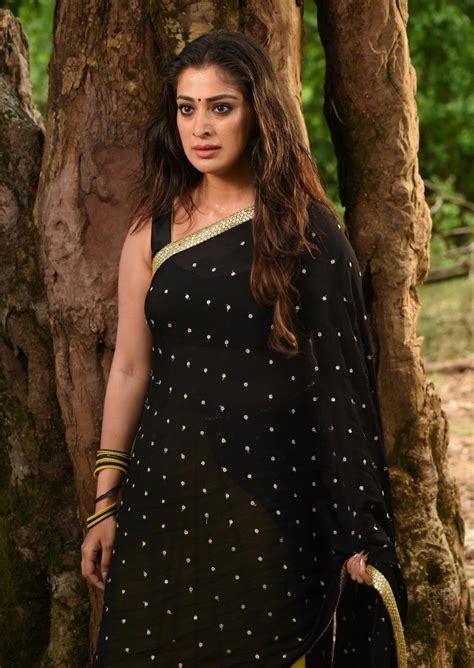 Beautiful Indian Actress Raai Laxmi In Black Transparent Saree Hot